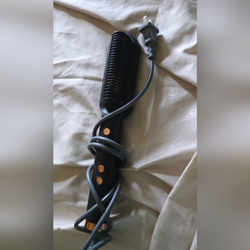 Black Electric Hair Straightening Brush